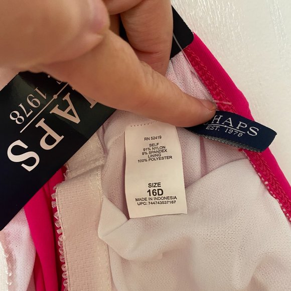 NEW chaps ruffle halter bathing suit top - Picture 2 of 4